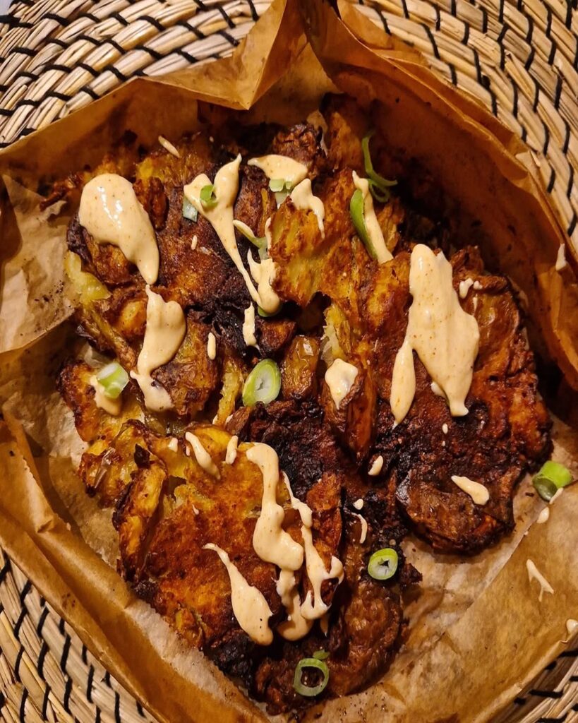 Crispy smashed potatoes